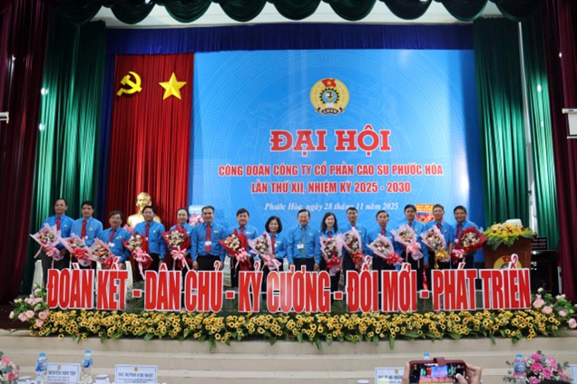 Đại hội Công đoàn Công ty Cổ phần Cao su Phước Hòa, lần thứ XII, nhiệm kỳ 2025–2030 thành công tốt đẹp